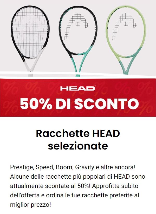 50% di sconto sulle racchette Head 240715-1