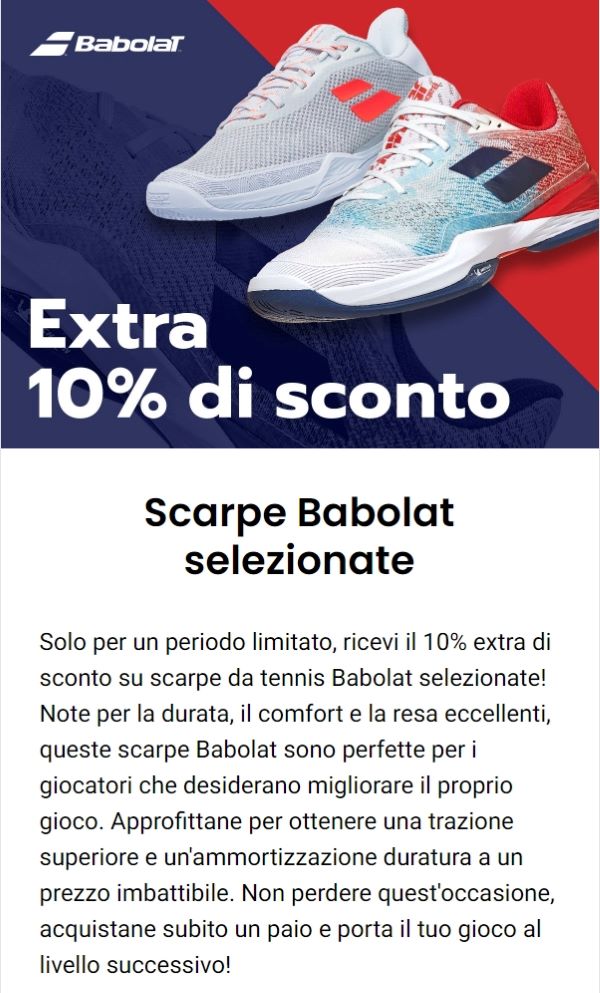 Sconti extra su Babolat e Hydrogen 240930-1